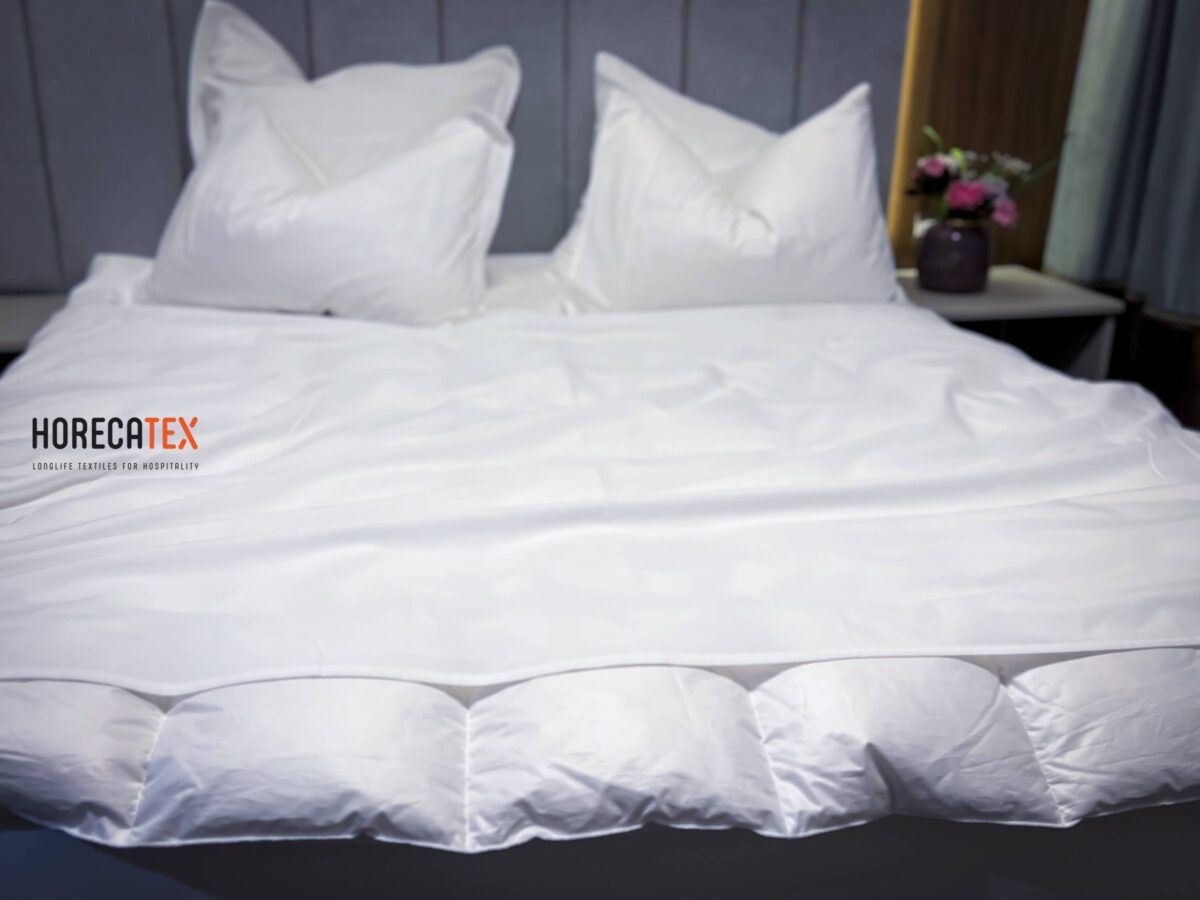Lenjerii de pat hotel - Set lenjerie pat hotel percale, 2 persoane pat king size 180 x 200cm - 12902 - Horecatex.ro